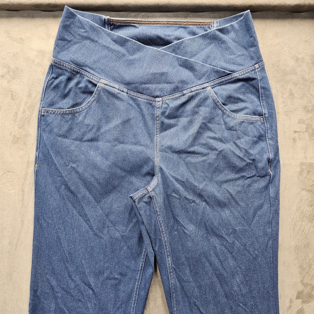HALARA Crossover High Waisted Flare Pants Blue Medium Tall Stretch Pockets